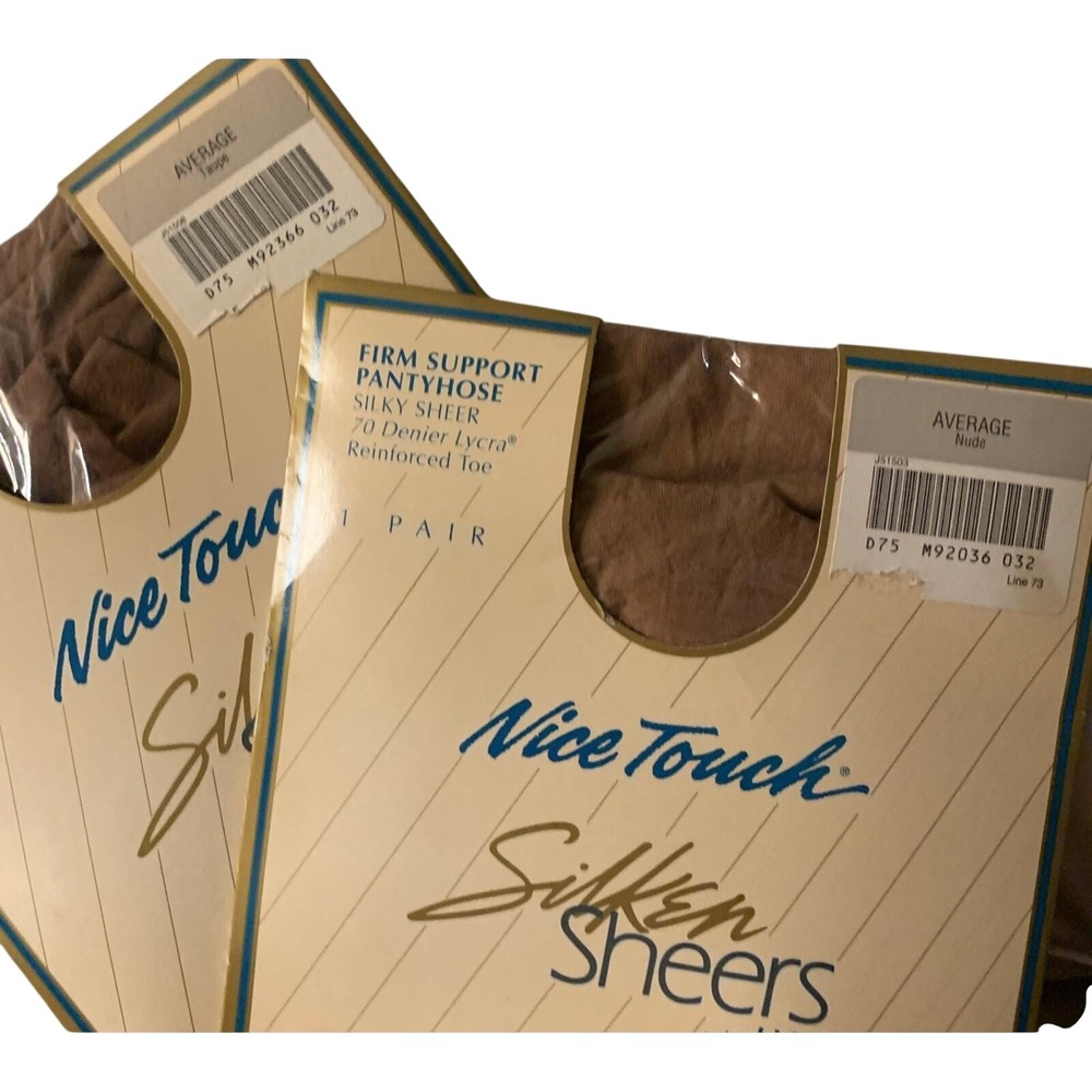 Nice Touch Silken Sheers Lycra Lot Of 2 70 Denier Average Nude Taupe Vintage